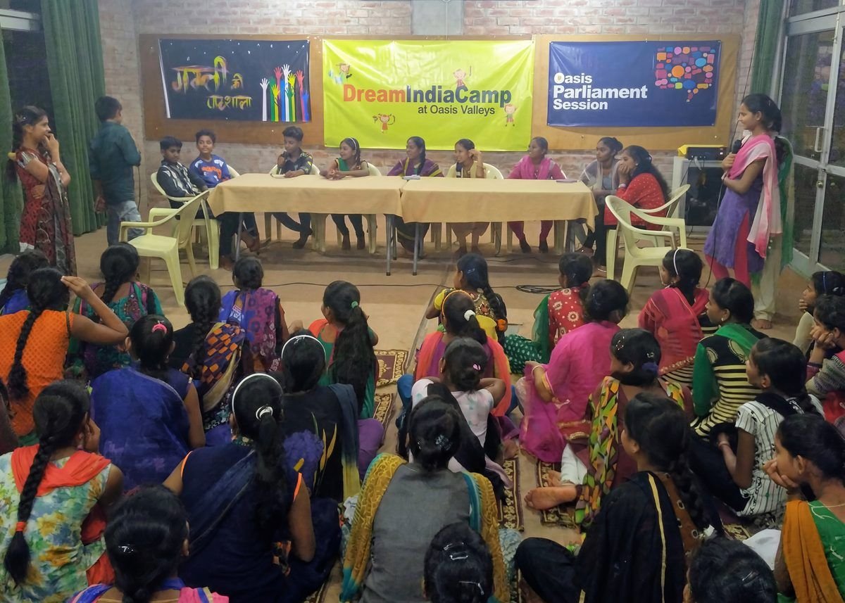 Dream India camp, students parliament in session, 2016